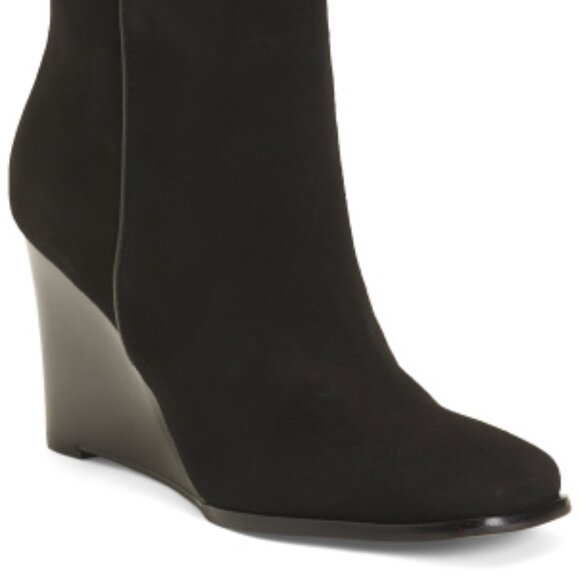 new Dolce Vita Susann Wedge Wide Suede Booties Boots 2510 4T2M - Picture 7 of 9